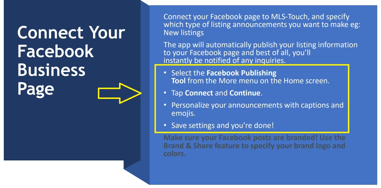 MLS-Touch Facebook publishing screen