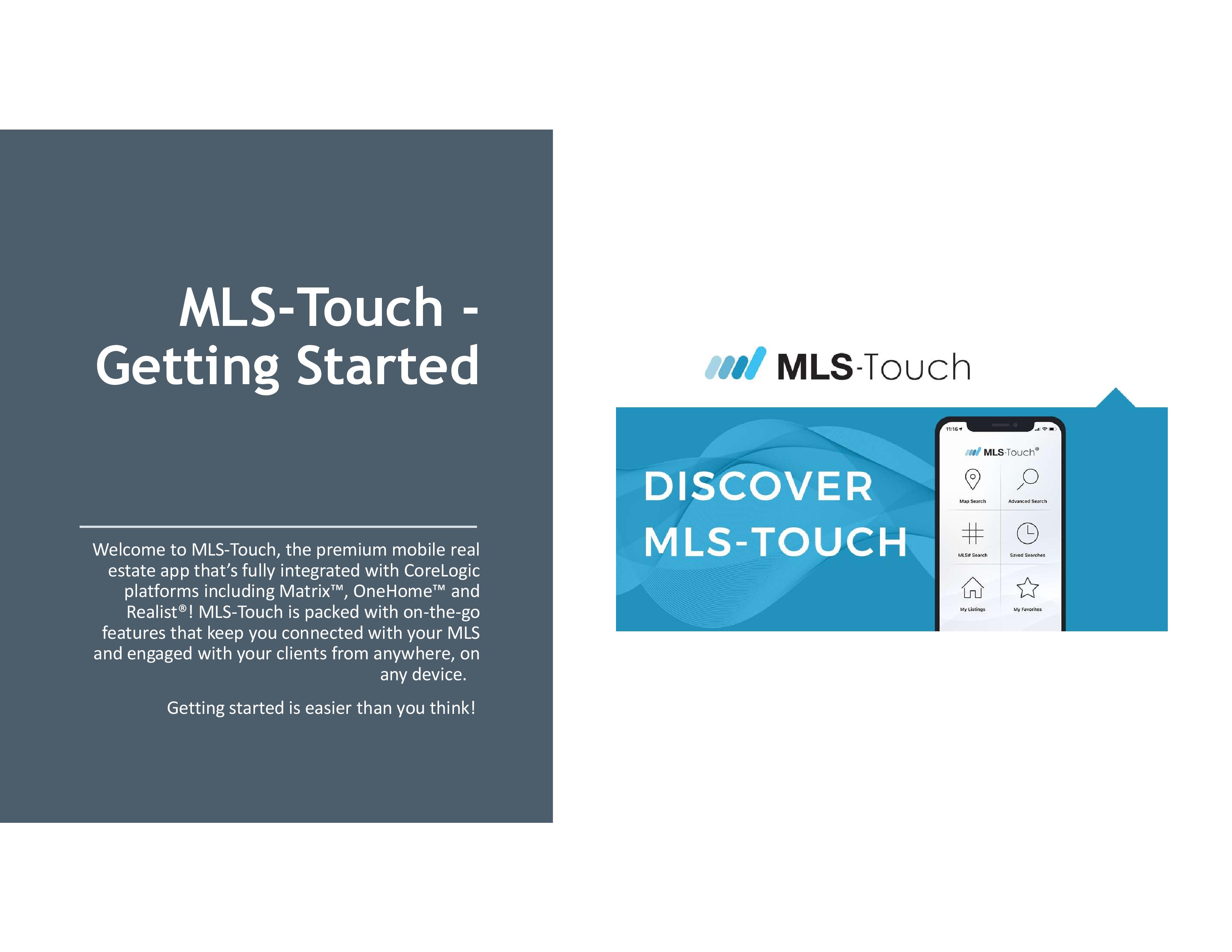 MLS-Touch Getting Started – page 1